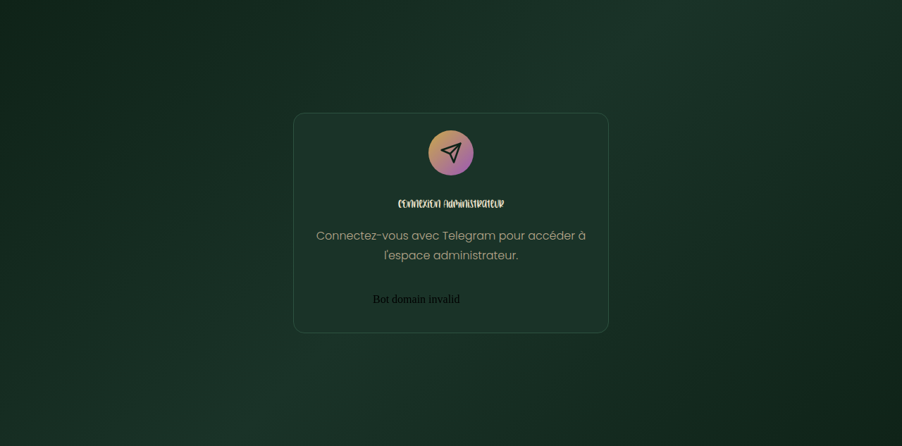 Page de connexion admin